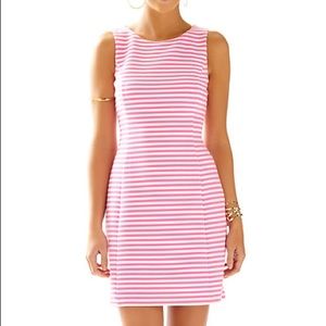 NWT Lilly Pulitzer Whiting Cut-Out Shift Dress in Hotty Pink Ottoman Stripe